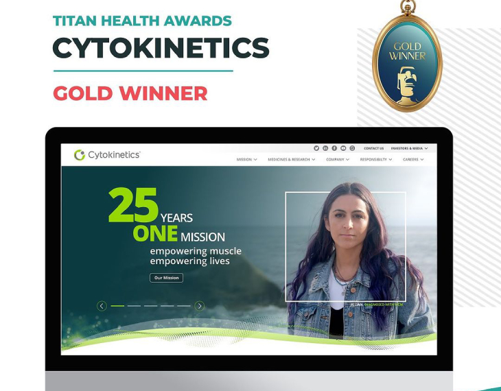 #XDS is a 2023 TITAN Award Gold winner for our redesign of the Cytokinetics corporate website!